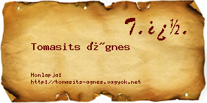 Tomasits Ágnes névjegykártya