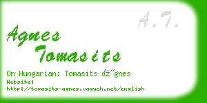 agnes tomasits business card